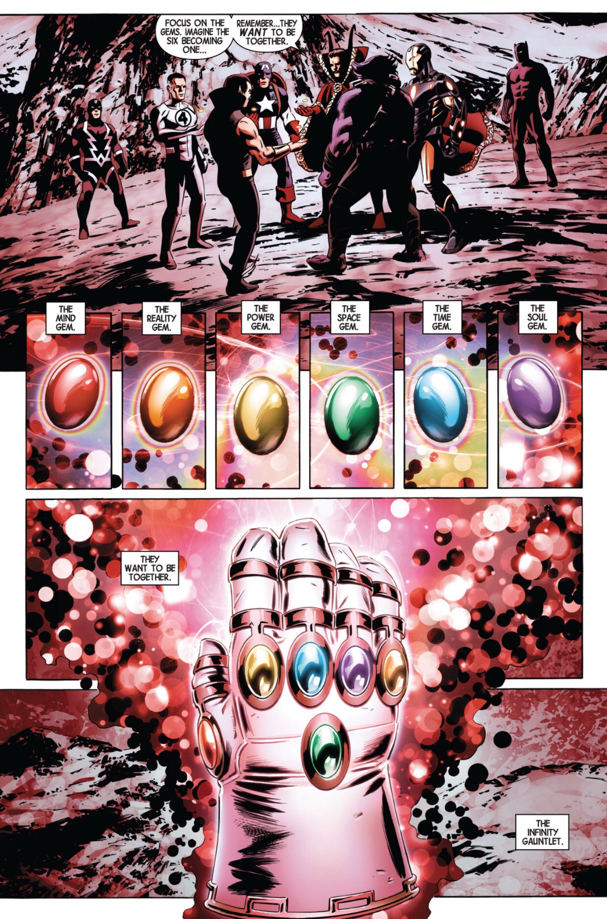 Captain America uses the infinity guantlet