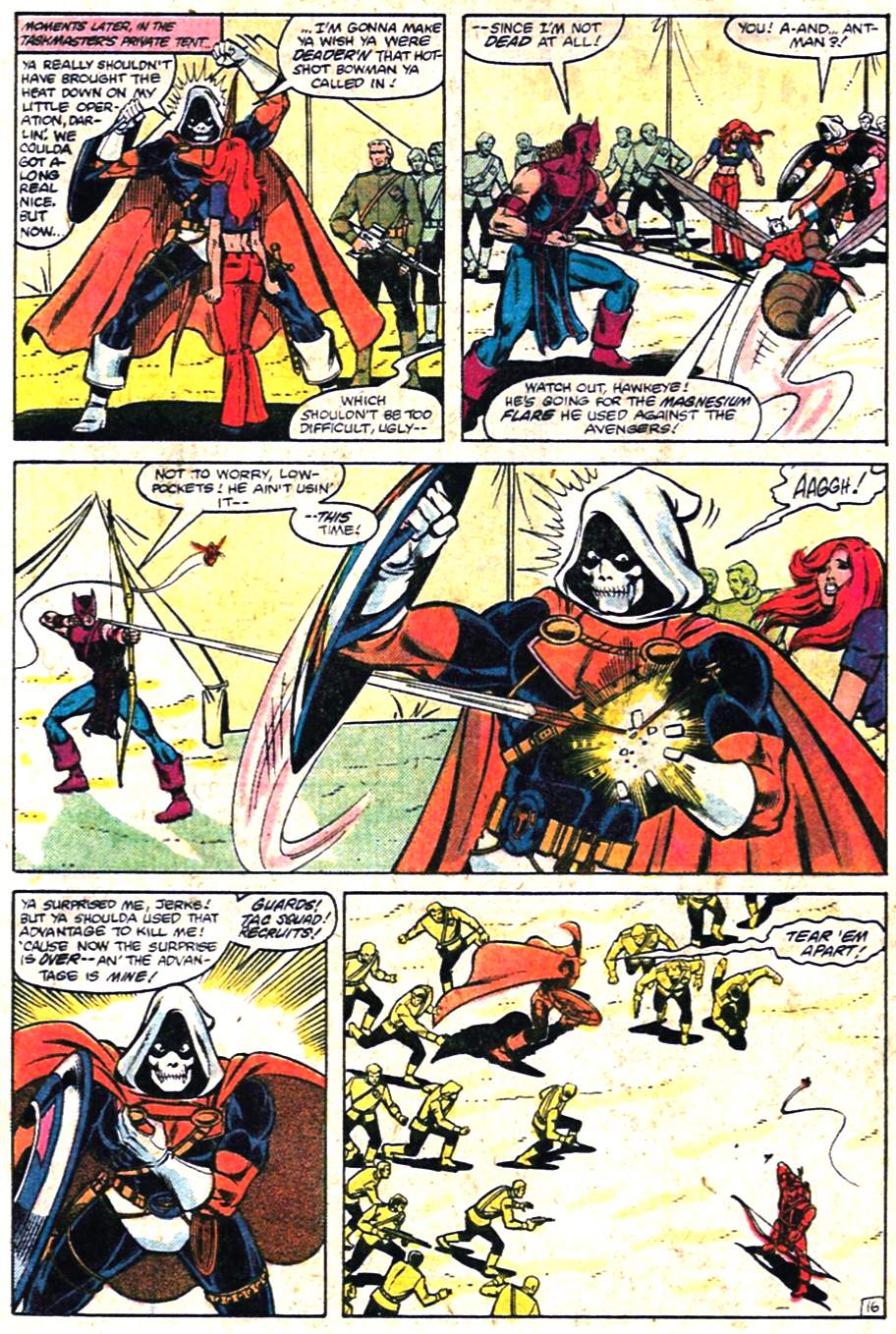Hawkeye vs. Taskmaster (The Avengers #223, 1982)