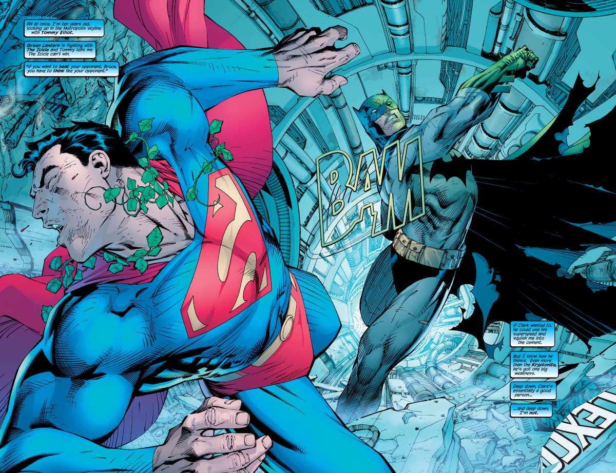 Batman (with a Kryptonite ring) vs. Superman (Batman #612, 2003)