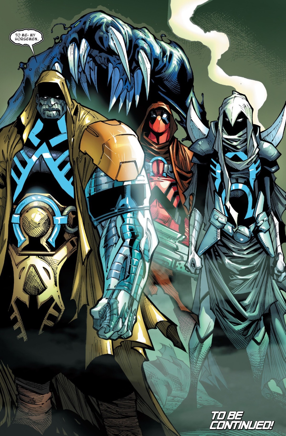 To me, my Horsemen. (Extraordinary X-Men #8)