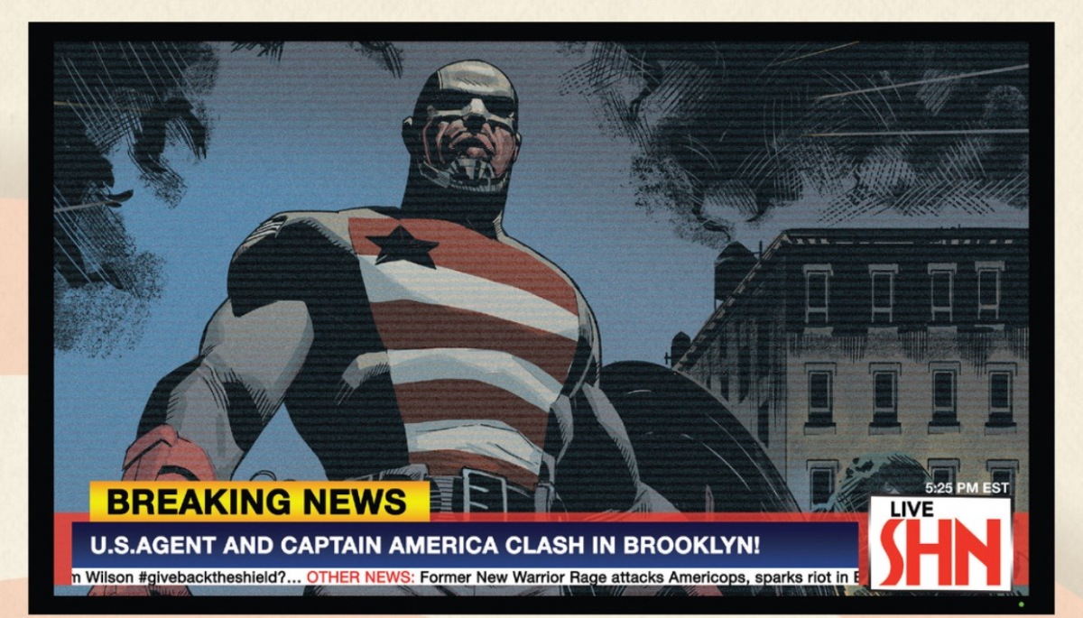Captain America (Sam Wilson) vs. U.S. Agent  (Sam Wilson, Captain America #13, 2016 ~ Civil War II)