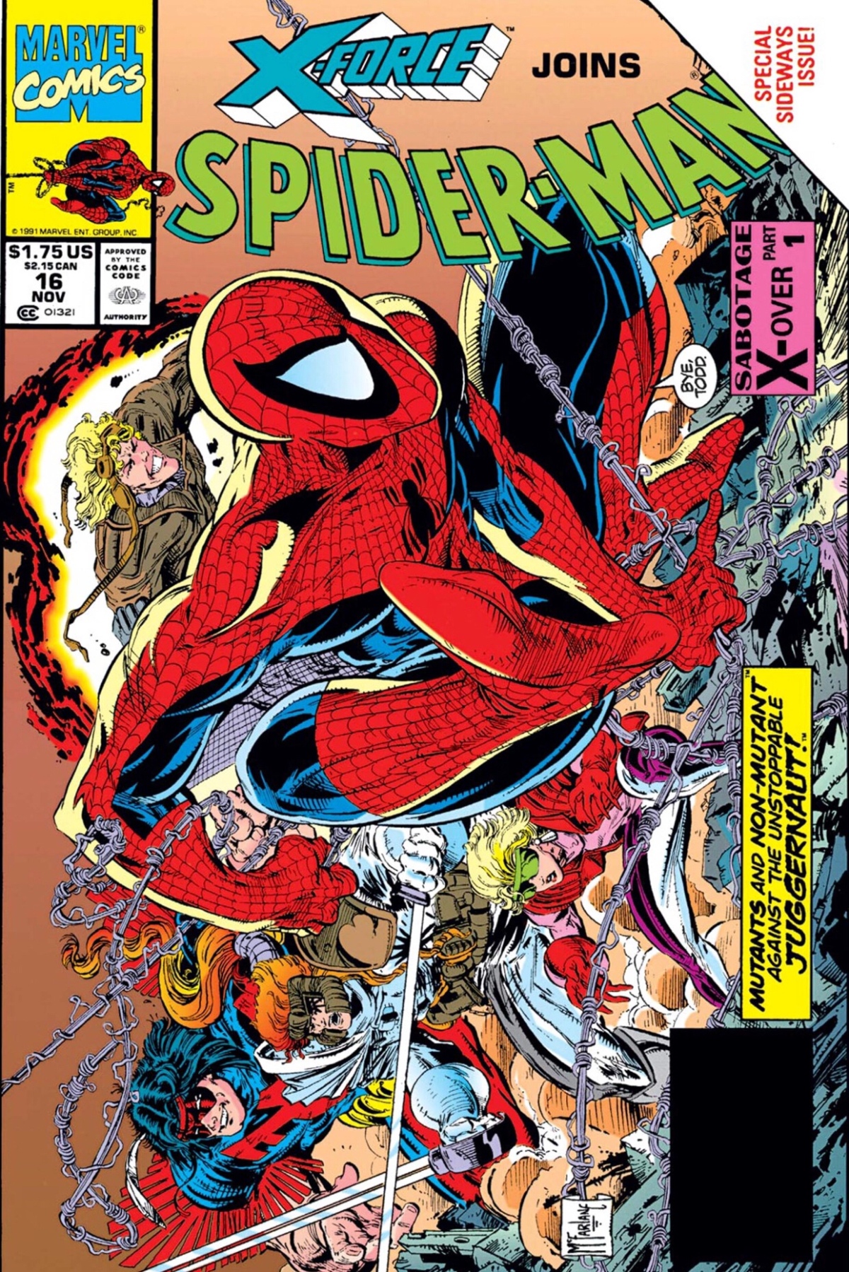 Spider-Man & X-Force vs. The Juggernaut (Spider-Man #16, 1991)